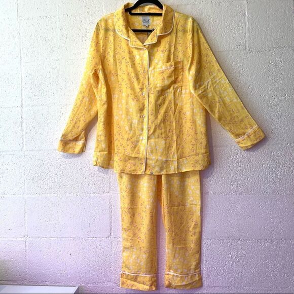 Plush Revolve NWT Floral PJ & Eye Mask Set in Yellow - Picture 3 of 8
